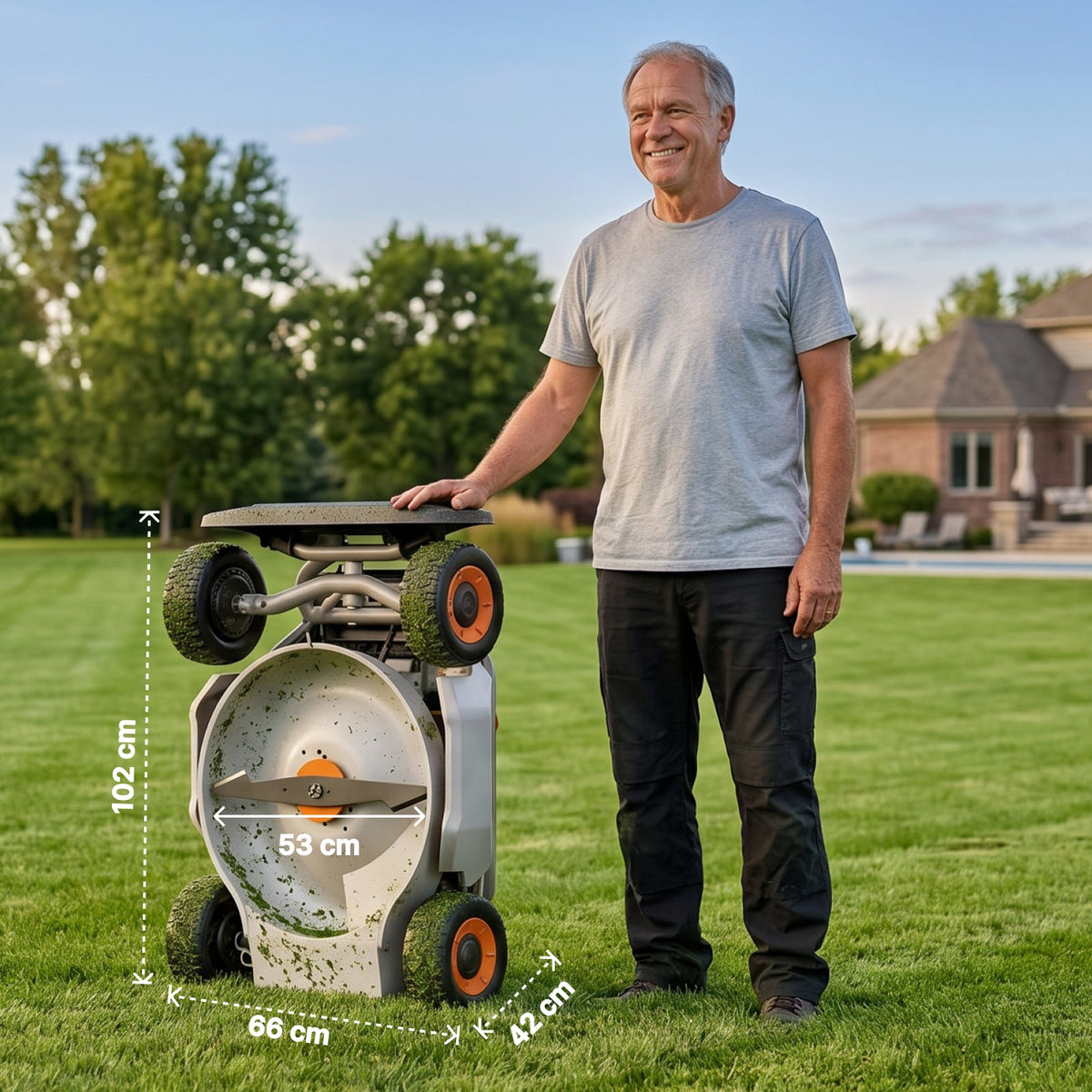 mowrator s1 4wd – tondeuse pour pentes jusqu’à 75 % avec nettoyage des feuilles