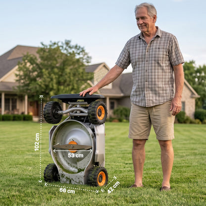 Mowrator S1 4WD – Tondeuse pour pentes jusqu’à 85 % avec broyage et aspiration des feuilles (roues larges)