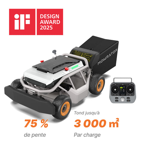 Mowrator S1 4WD – Tondeuse pour pentes jusqu’à 75 % avec nettoyage des feuilles