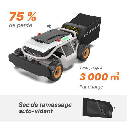 Mowrator S1 4WD 12 Ah – Pack tonte sans effort | Vidage automatique, moins d’exposition aux allergènes