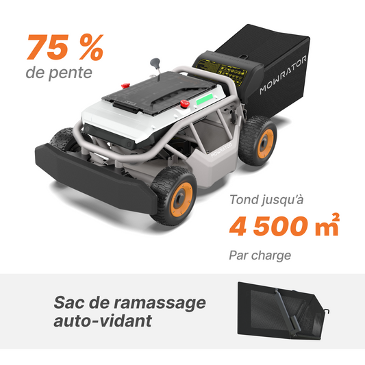 Mowrator S1 4WD 18 Ah – Pack tonte sans effort | Vidage automatique, moins d’exposition aux allergènes