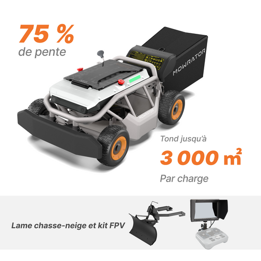 Mowrator S1 4WD 12 Ah – Pack tonte & neige | Lame à neige + kit FPV MOWFUN