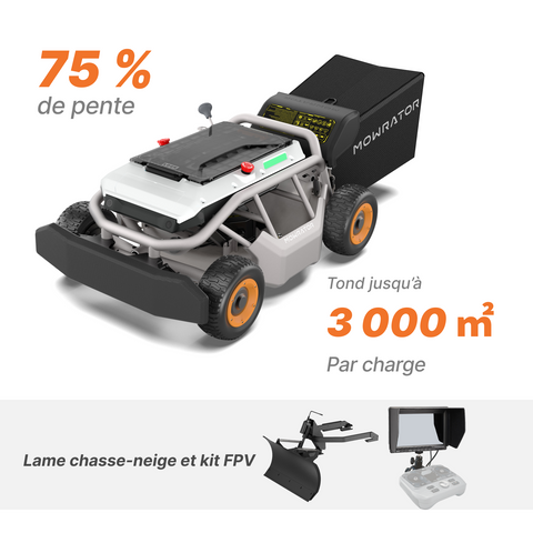 Mowrator S1 4WD 12 Ah – Pack tonte & neige | Lame à neige + kit FPV MOWFUN