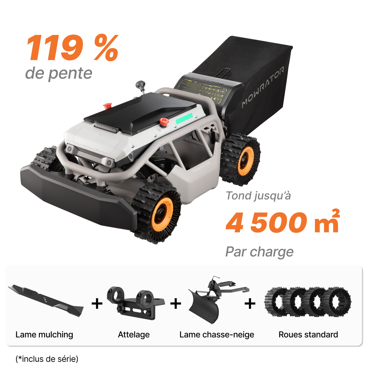 pack s1 4wd 18 ah toutes saisons – pentes jusqu’à 119 % (50°), pneus haute adhérence