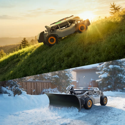 Mowrator S1 4WD 12 Ah – Pack tonte & déneigement | Tonte en pente et déneigement