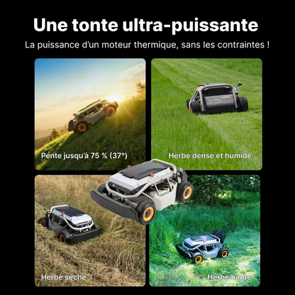 Mowrator S1 4WD – Tondeuse pour pentes jusqu’à 75 % avec nettoyage des feuilles