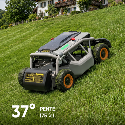 Mowrator S1 4WD – Tondeuse pour pentes jusqu’à 75 % avec nettoyage des feuilles