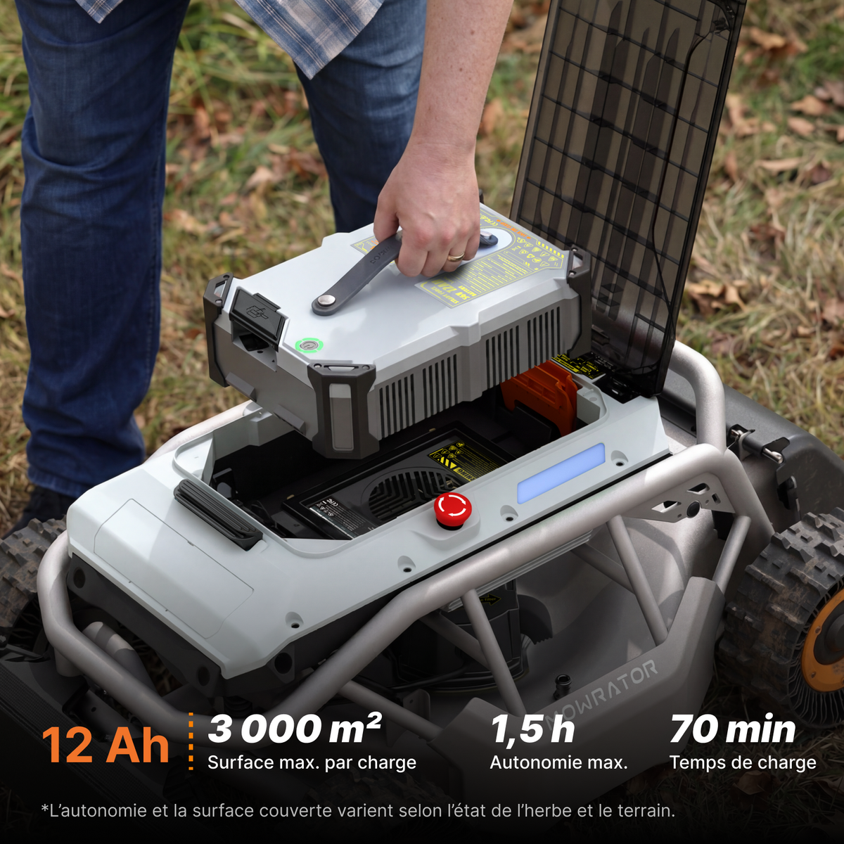 mowrator s1 4wd 12 ah – pack tonte sans effort | vidage automatique, moins d’exposition aux allergènes